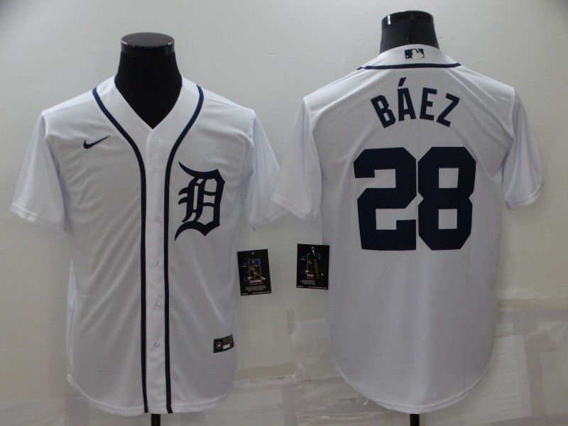 Men Detroit Tigers #28 Baez White Game Nike 2022 MLB Jersey->los angeles dodgers->MLB Jersey